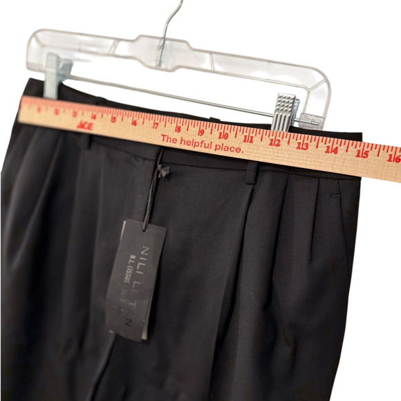 NWT! Nili Lotan 10 Slouchy $575 Virgin Wool Montana Dress Pants Pleated Black - Picture 9 of 13